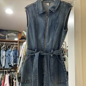 Jean sleeveless jumpsuit.